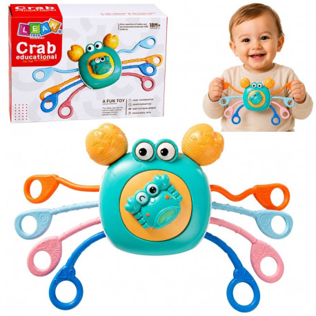 Krab Sensoryczny Zabawka Edukacyjna Dla Malucha Grzechotka Gryzak Niebieski