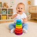 Piramida Obrotowa Wieża Sorter Układanka Tęczowa 36cm 6 El.