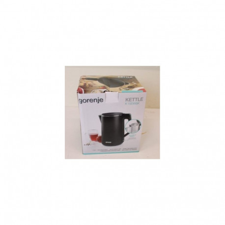 GORENJE SALE OUT. K15DWBK Kettle, Electric, Capacity 1.5 L, Power 2200 W, Stainless Steel, Black, DA