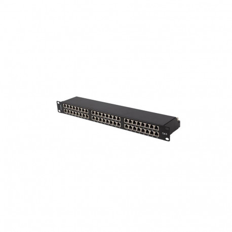patch-paneel 48 ports 1U 19inches cat.6 ftp varjestatud, must
