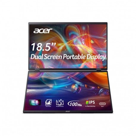 Acer PD19F 47cm 18.5'' FHD Dual Portable IPS 100Hz 16:9 4ms (GTG) 250nits HDMI 2xType-C MM Audio Out