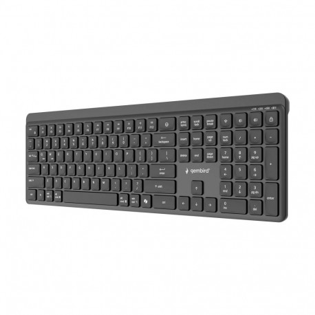 Gembird KB-WPS-03 Dual-mode pro-business slim wireless keyboard, 2.4G+BT, US layout |