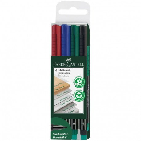 Permanent marker FABER-CASTELL Multimark F 4 color set