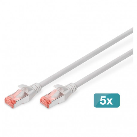 "DIGITUS CAT 6 S/FTP Patchkabel, 5 Stück, 7m, grau"
