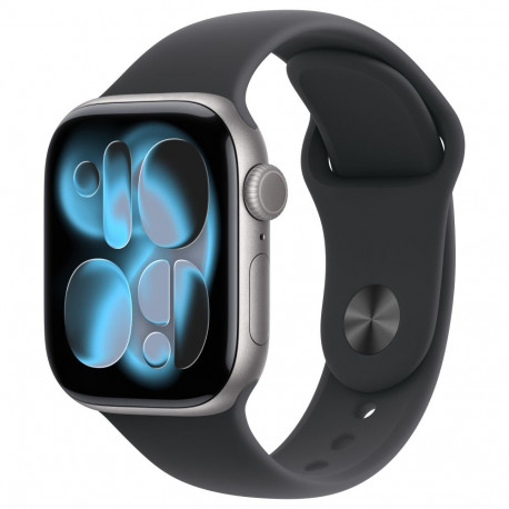 "Apple Watch S11 Aluminium Cellular 42mm Space Grau (Sportarmband schwarz) S/M"