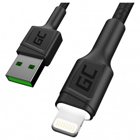 "Green Cell USB 3.0 > Lightning (ST-ST) 1,2m Ladekabel LED Schwarz"