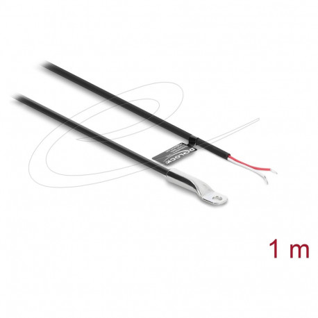 "Delock Temperaturfühler-Kabel M4 mit 2 x offenen Kabelenden PVC rund B25/50 3950K 1 m"