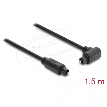 "Delock TOSLINK Kabel Stecker 90° gewinkelt auf Stecker gerade, Ø 4 mm, 1,5 m, schwarz"