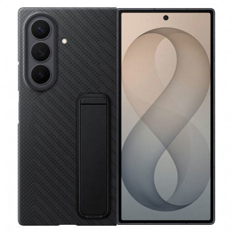 Samsung ümbris Galaxy Fold8 Ultra süsinikkiust jalaga, must