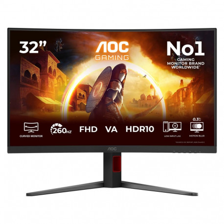 "80 cm (31.5"") 1920 x 1080 Pixel AOC C32G4Z 16:9 Full HD VA 4 ms 260 Hz HDR DisplayPort HDMI Height