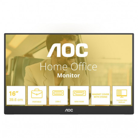 "39,6 cm (15.6"") 1920 x 1080 Pixel AOC 16T20E2 16:9 Full HD IPS 4 ms 60 HDMI Speaker"