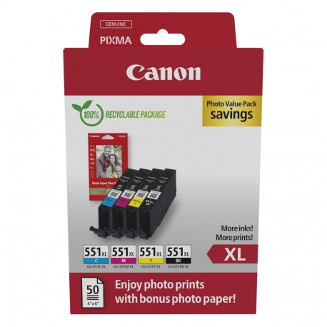 Canon 6443B008, must, tsüaan, magenta, kollane