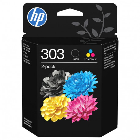 "HP 303 2-pack Black/Tri-color Original Ink Cartridges Schwarz, Cyan, Magenta, Gelb 4ml 200Seiten 16