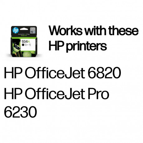 "HP 934XL High Yield Black Original Ink Cartridge Schwarz 25,5ml 1000Seiten"