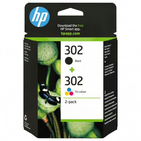 HP tindikassetid 302 2-pack originaalsed 3.5,4ml 170Seiten 150Seiten, must, tsüaan, magenta, kollane
