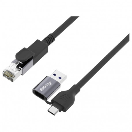 "Equip Adapter GigaBit USB-C+A->RJ45 St/St 5.00m schwarz"