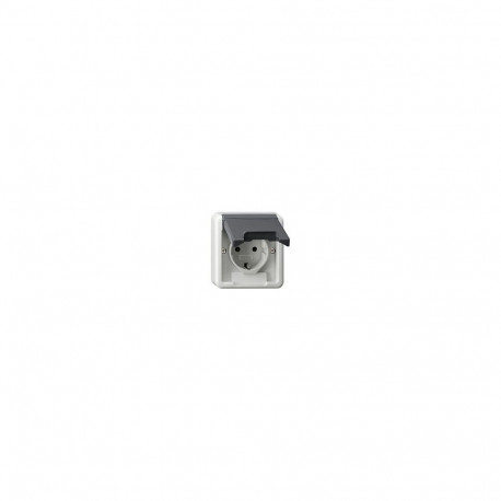 Gira SCHUKO-pistikupesa 445035 klapikaanega BSF (OT) WG pinnapealne IP44, hall