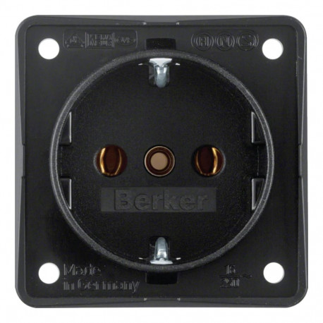 Berker pistikupesa 09418505 SCHUKO Integro moodul, must matt