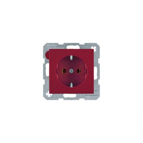 "Berker 47438912 SCHUKO-Steckdose S.1/B.3/B.7 Glas rot, g länzen"