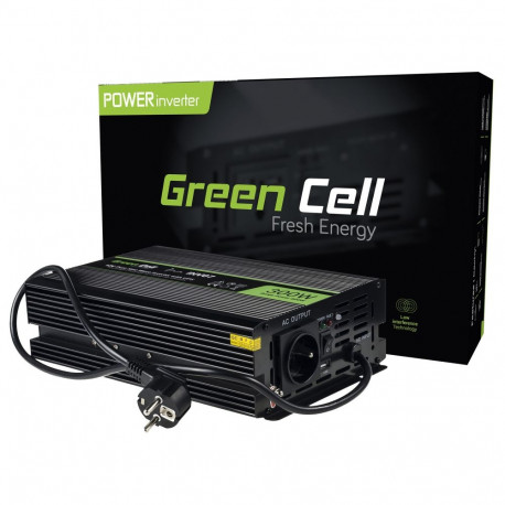"Green Cell KFZ Spannungswandler Power Inverter 12V > 230V 300/600W"