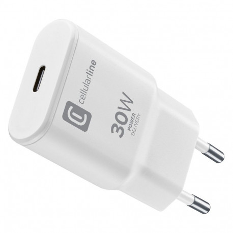 Cellularline reisilaadija USB-C GaN 30W, valge