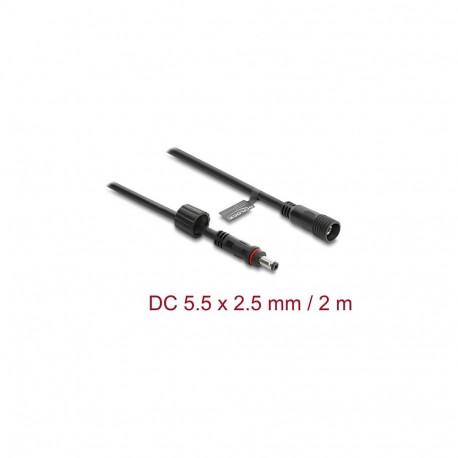 Delock DC pikenduskaabel 5,5 x 2,5mm pistikust pistikupesani kruvikinnitusega M12 x 1,75mm keere vee