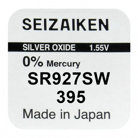 Battery - Seizaiken SEIKO 395 (SR927SW) Silver-Oxide 2.7mm x 9.5mm Watch Battery