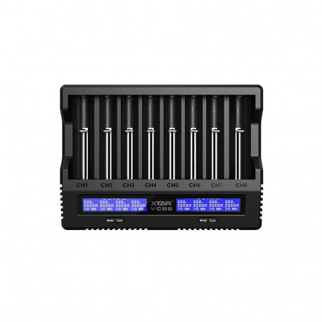 Battery Charger - Xtar VC8S Smart Charger USB-C, Black