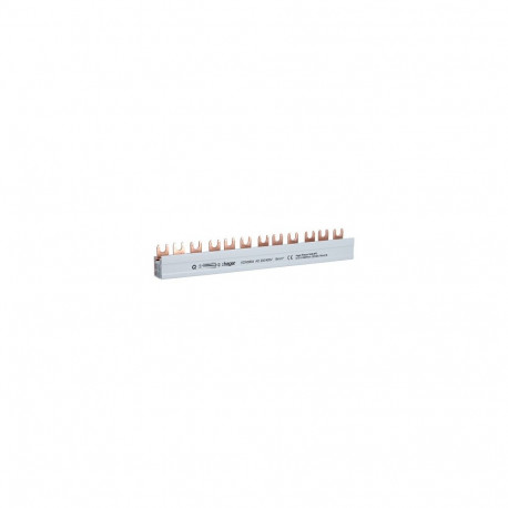 "Hager Phasenschiene 3polig KDN380A Gabelanschluss 16qmm 80A 12 Module"