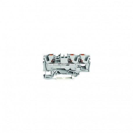 "WAGO 2206-1301 3-Leiter-Durchgangsklemme ,mit Drcker,6mm,grau"