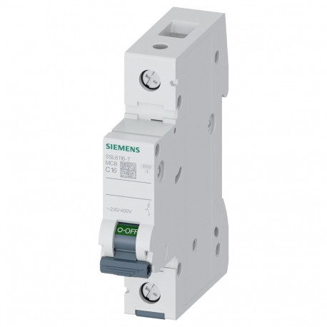 Siemens automaatkaitselüliti C 16A 5SL61167 230/400V 6kA 1p