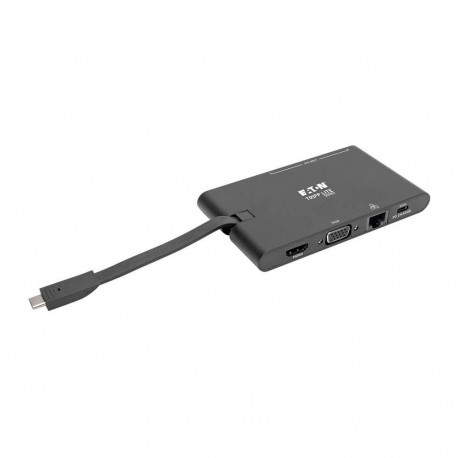 Eaton Tripp Lite Series USB-C dokkimisjaam 4K HDMI VGA USB 3.2 Gen 1 USB-A/C hub GbE mälukaardilugej