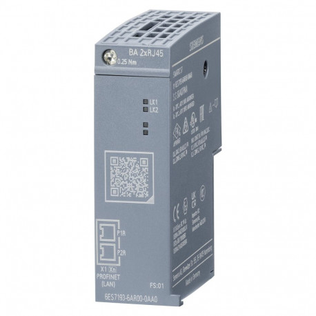 Siemens bussiadapter 6ES71936AR000AA0 BA 2xRJ45 PROFINET jaoks ET200SP
