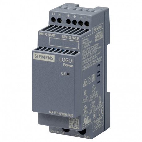 "Siemens 6EP33316SB000AY0 LOGO!POWER 24V 1,3A Geregelte Stromversorgung"