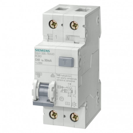 Siemens FI-LS kaitselüliti 5SU13566KK16 B 2x16A-0,03A 6kA