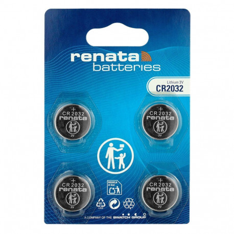 Battery - Renata CR2032 Lithium 3V 260mAh, 4 Pcs