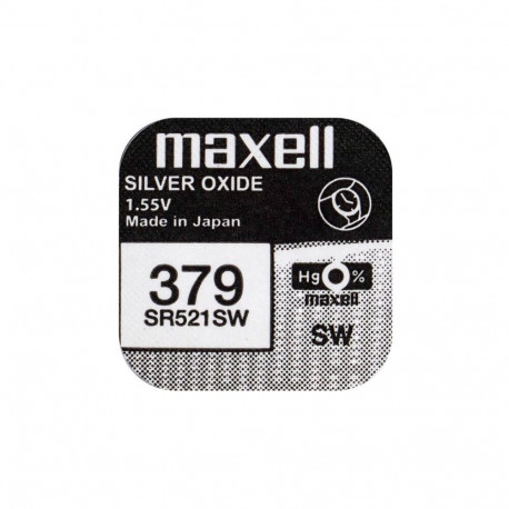 Battery - Maxell 379 SR521SW Silver Oxide Watch Battery, 1 Pcs
