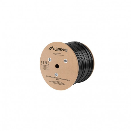 Lanberg Lan Cable Cat.6A SFTP 305M Solid Outdoor CU Black Fluke Passed | LCS6-21CU-0305-BK