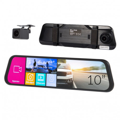 Car DVR Camera - BLOW F610 10.92-Inch Mirror Dash Cam 1080p 128GB