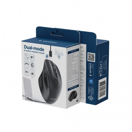Computer Mouse - GEMBIRD MUSW2-6B-02 2400 DPI 6-Button Black