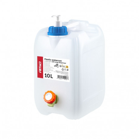 Amio veekanister 05146 plastikust kraaniga ja seebidosaatoriga 10l, sinine