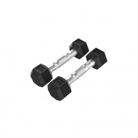 Tunturi Platinum Hex Rubber Dumbbell, 1kg, Pair