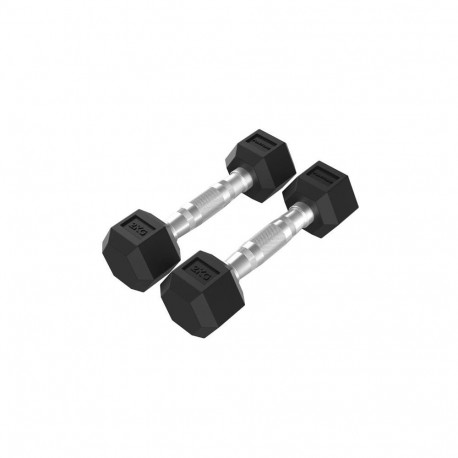 Tunturi Platinum Hex Rubber Dumbbell, 2kg, Pair