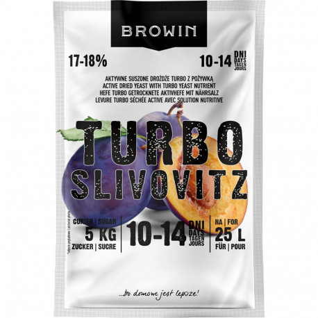 Browin Turbo slivovitz yeast 403155, 62 g, 25 L, 5-7 days, high alcohol content