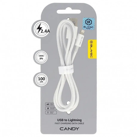 Blavec CCA-UL24W10 andmeedastus- ja laadimiskaabel | USB-A kuni Lightning | 12W | 1m | valge