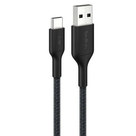 Belkin kaabel CAB022HQ2MBK punutud USB-C/USB-A 2m, must