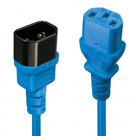 Lindy 2m IEC Extension Cable  Blue 4002888304726