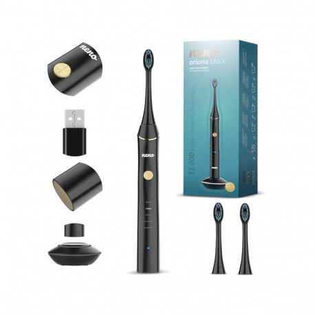 Electric Toothbrush - Neno Oriona Black Sonic 5 Modes 2 Brush Heads