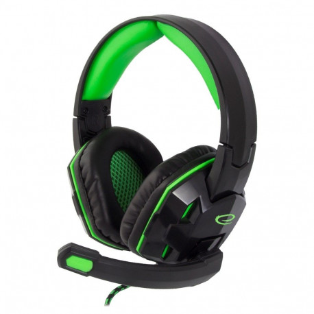 Gaming Headset - Esperanza EGH380 Wired Binaural 3.5mm Mic - Black, Green