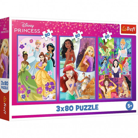 TREFL DISNEY PRINCESS puzzle set Friends, 3x80 pcs